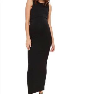 Topshop Overlay Maternity Black Maxi